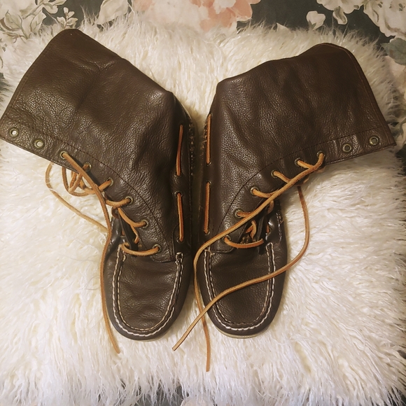 Sperry brown leather lace up tall boot sz 8 - Picture 12 of 16